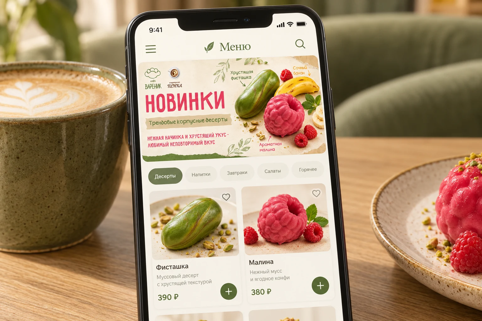 Баннер в приложении кафе